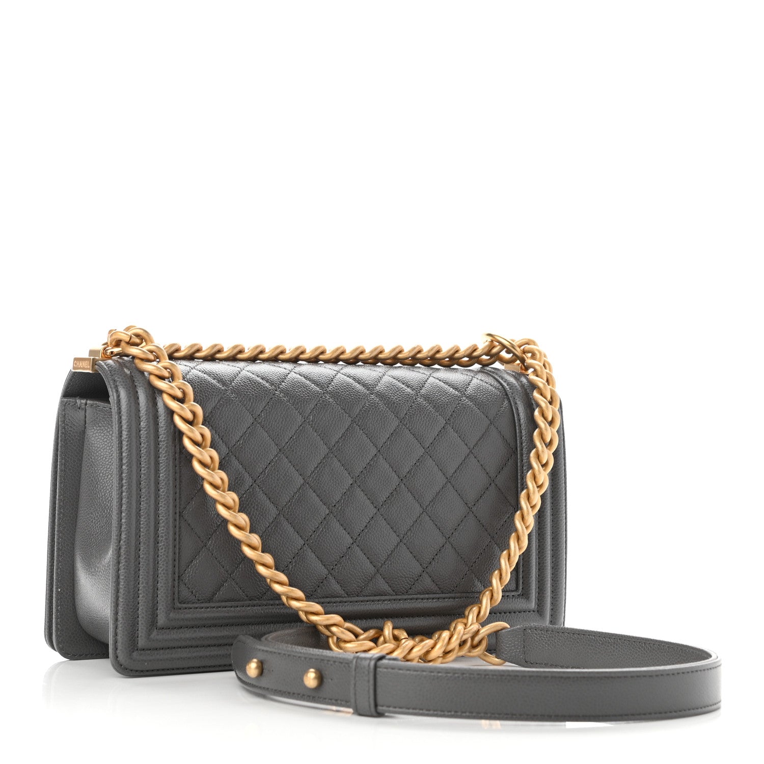 Chanel Caviar Quilted Medium Boy Flap Grey 3 of 11