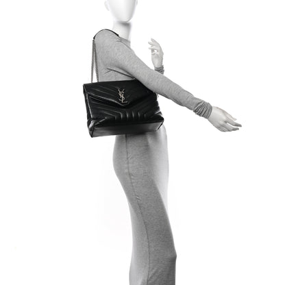 Saint Laurent Calfskin Y Quilted Monogram Medium Loulou Chain Satchel Black 2 of 10