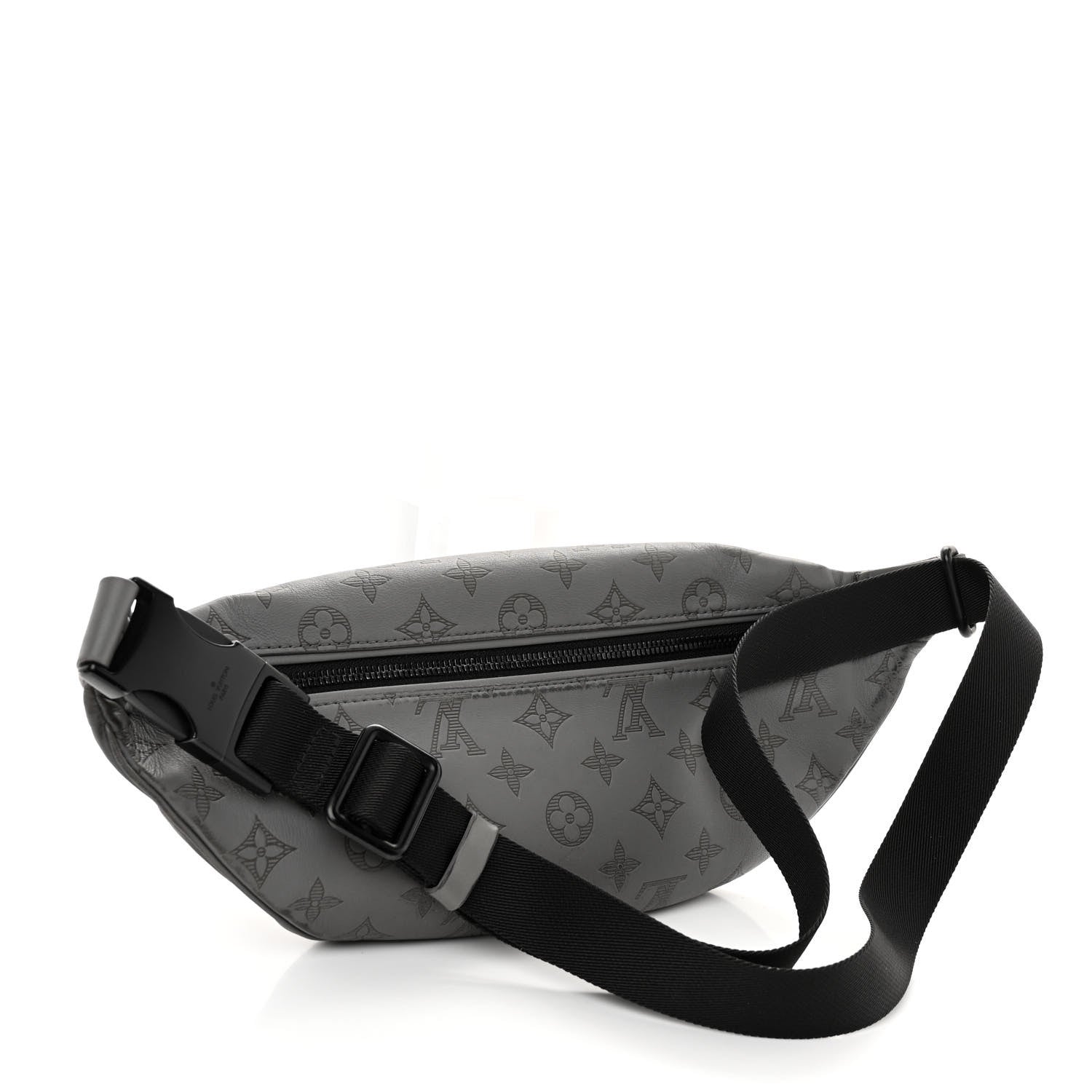 Louis Vuitton Calfskin Monogram Shadow Discovery Bumbag PM Gray 3 of 13