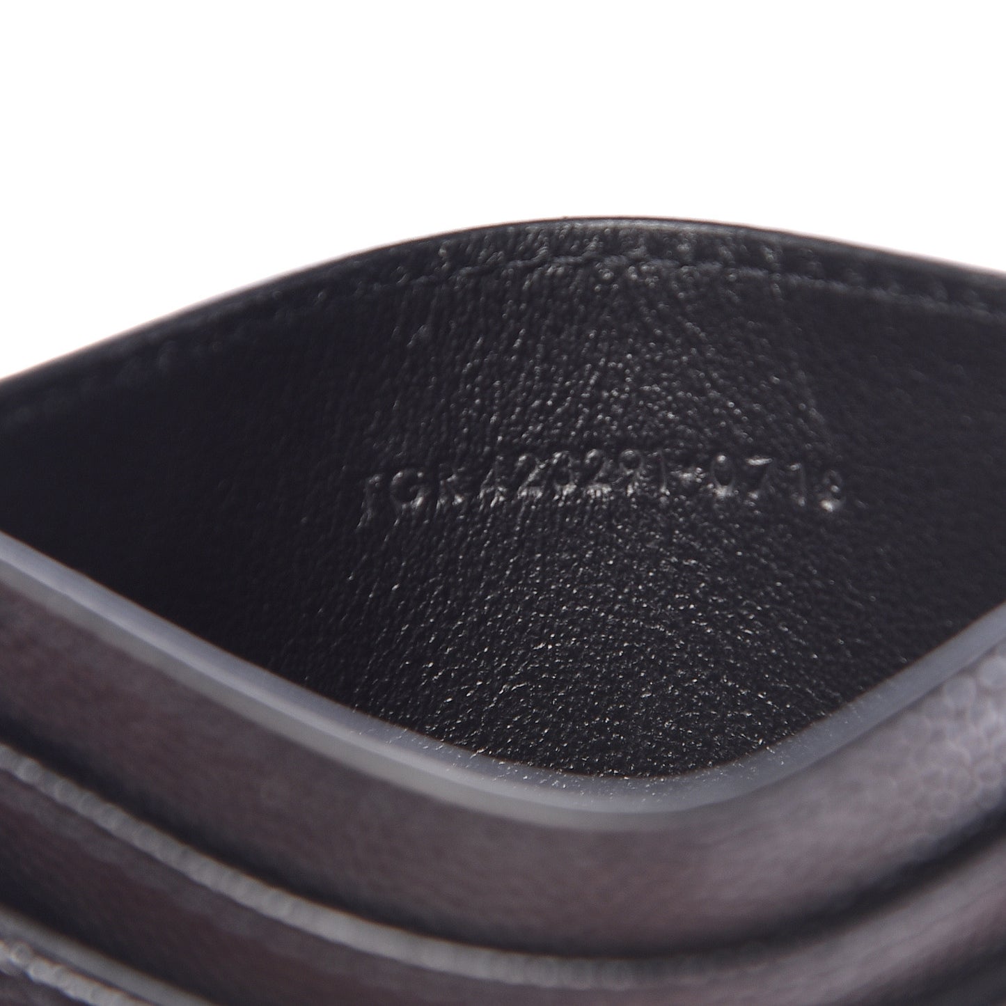 Grain De Poudre Matelasse Chevron Monogram Credit Card Case Black