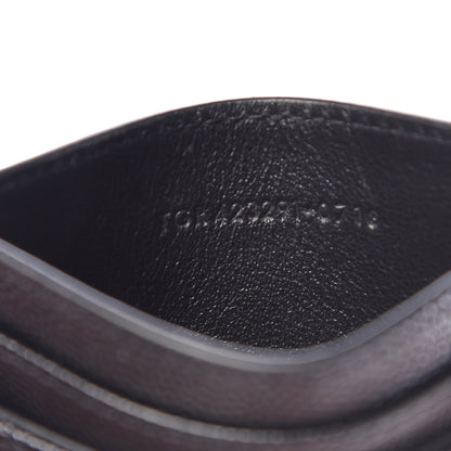 Saint Laurent Grain De Poudre Matelasse Chevron Monogram Credit Card Case Black 7 of 8