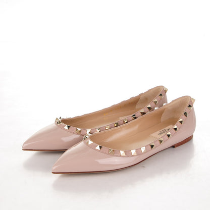 Valentino Garavani Patent Rockstud Ballerina Flats 36.5 Poudre 3 of 6