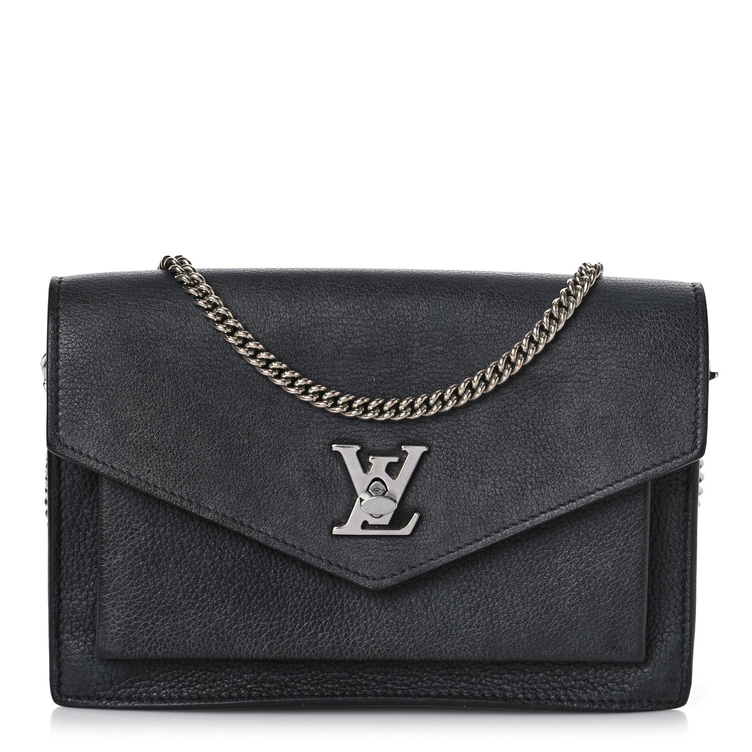 Louis Vuitton Soft Calfskin My Lockme Chain Pochette Black 1 of 9