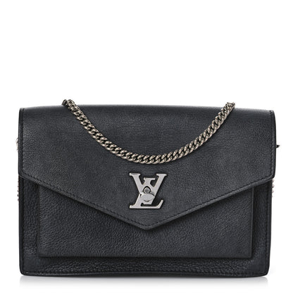 Louis Vuitton Soft Calfskin My Lockme Chain Pochette Black 1 of 9