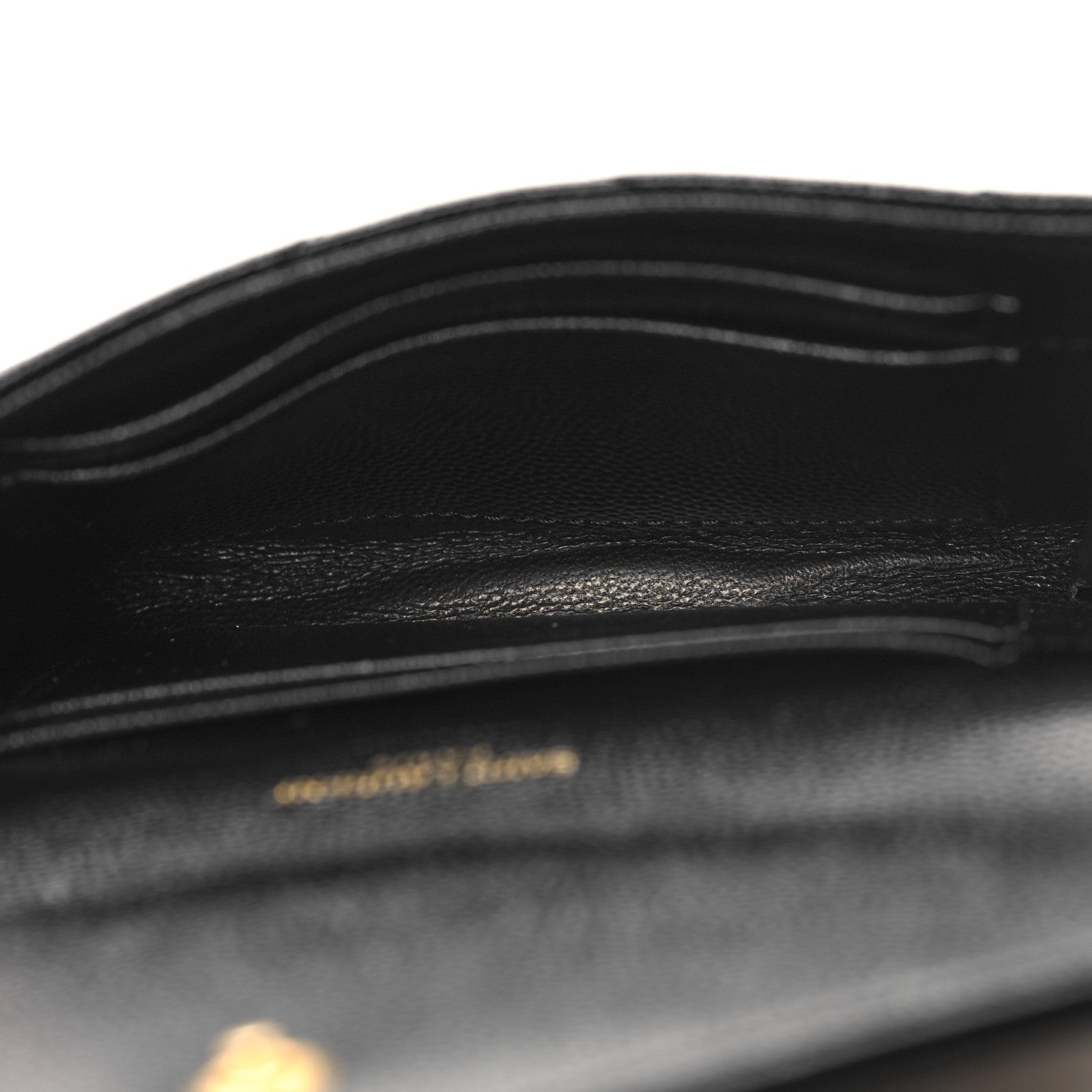 Saint Laurent Grain De Poudre Matelasse Chevron Small Monogram Envelope Wallet Black 5 of 9