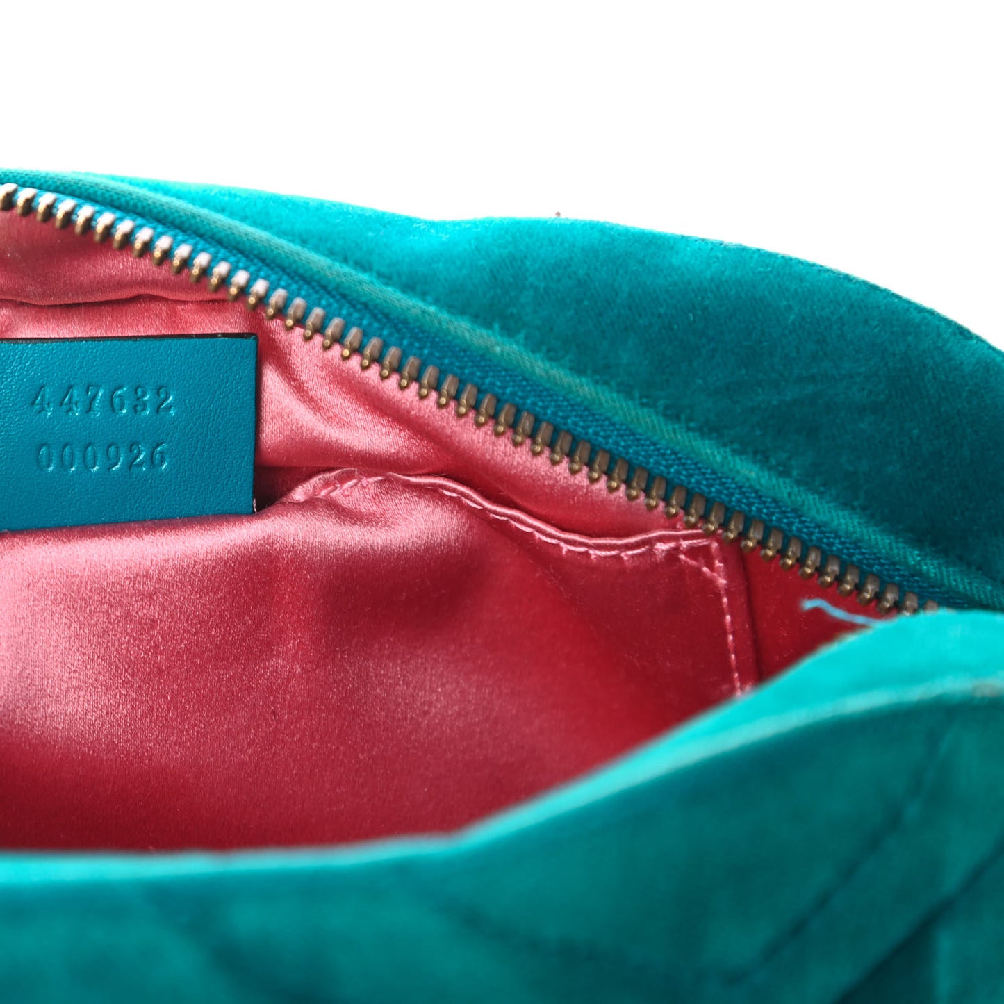 Velvet Matelasse Small GG Marmont Chain Shoulder Bag Pavone Cyan