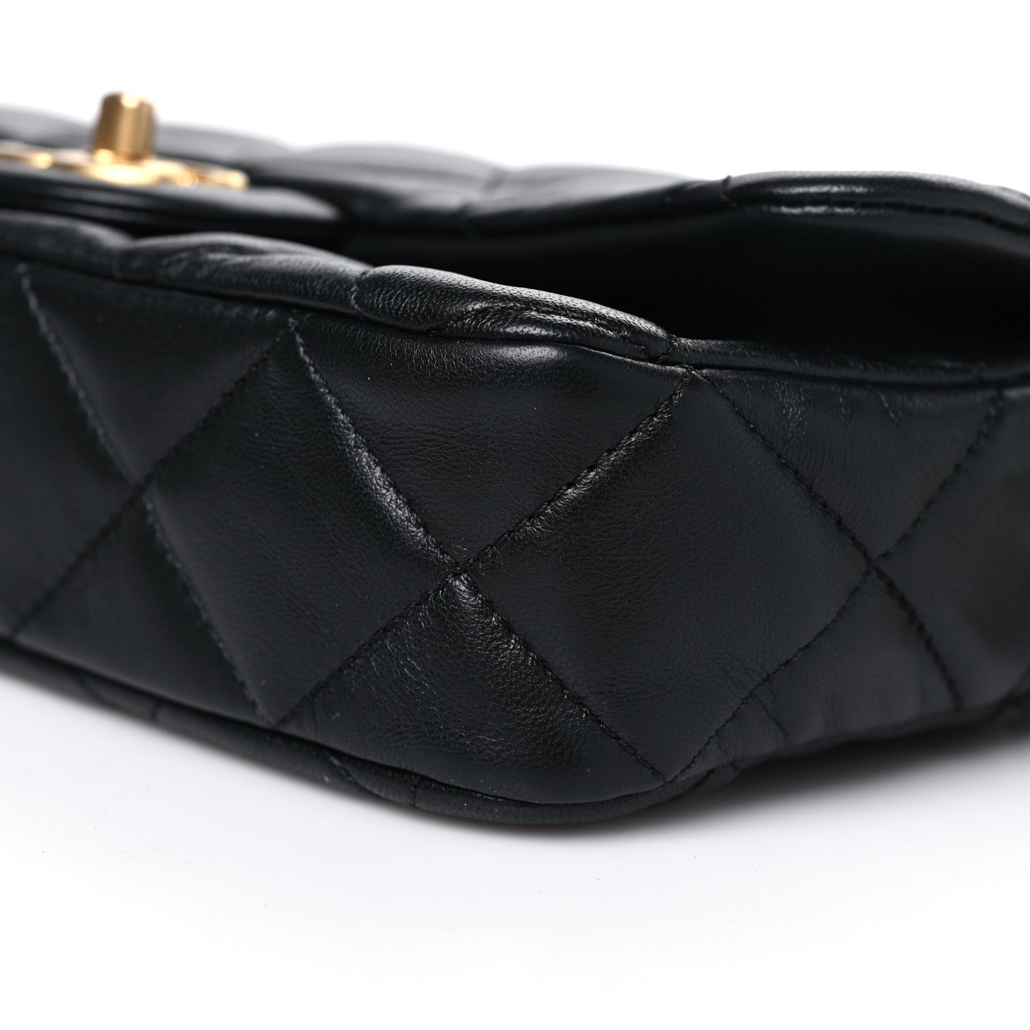 Chanel Lambskin Quilted CC Flap Shoulder Bag Black 10 of 10