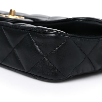 Chanel Lambskin Quilted CC Flap Shoulder Bag Black 10 of 10