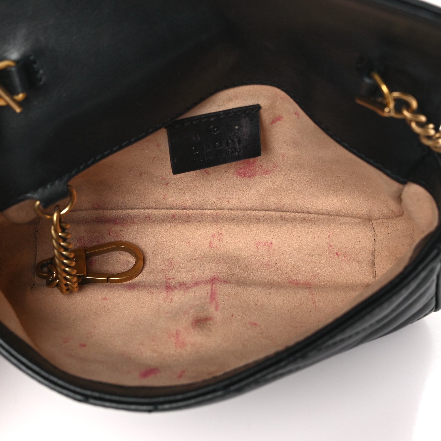 Gucci Calfskin Matelasse Super Mini GG Marmont Shoulder Bag Black 5 of 11
