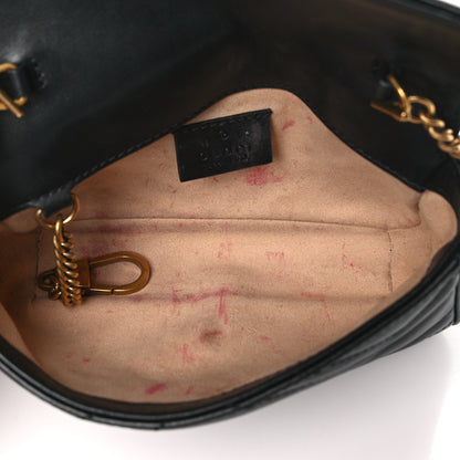 Gucci Calfskin Matelasse Super Mini GG Marmont Shoulder Bag Black 5 of 11