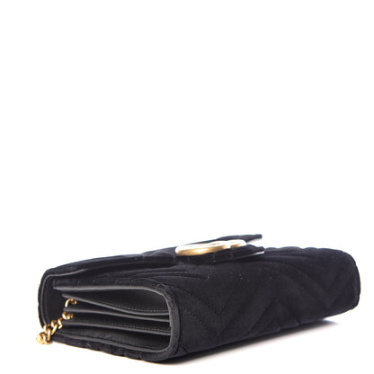 Gucci Velvet Matelasse GG Marmont Chain Wallet Black 4 of 11