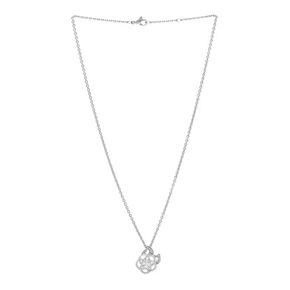 Chanel 18K White Gold Diamond Camelia Pendant Necklace 3 of 5