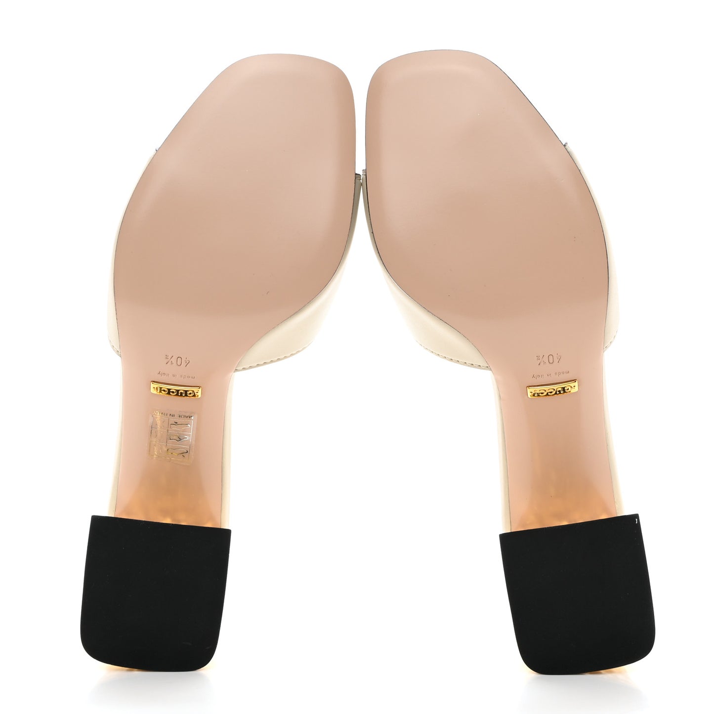 Cosmos Softy Calfskin Interlocking G Cut Out 55mm Slide Sandals 40.5 White