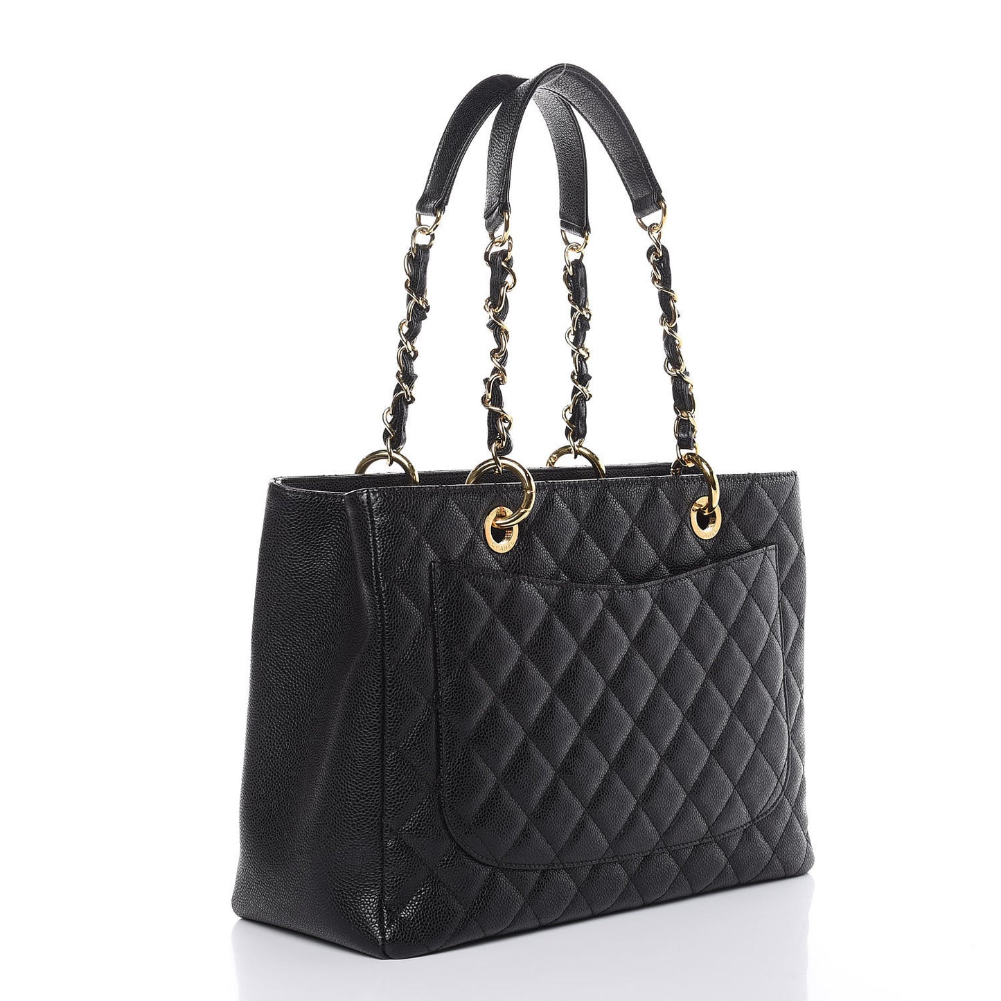 Caviar Quilted Grand Shopping Tote GST Black