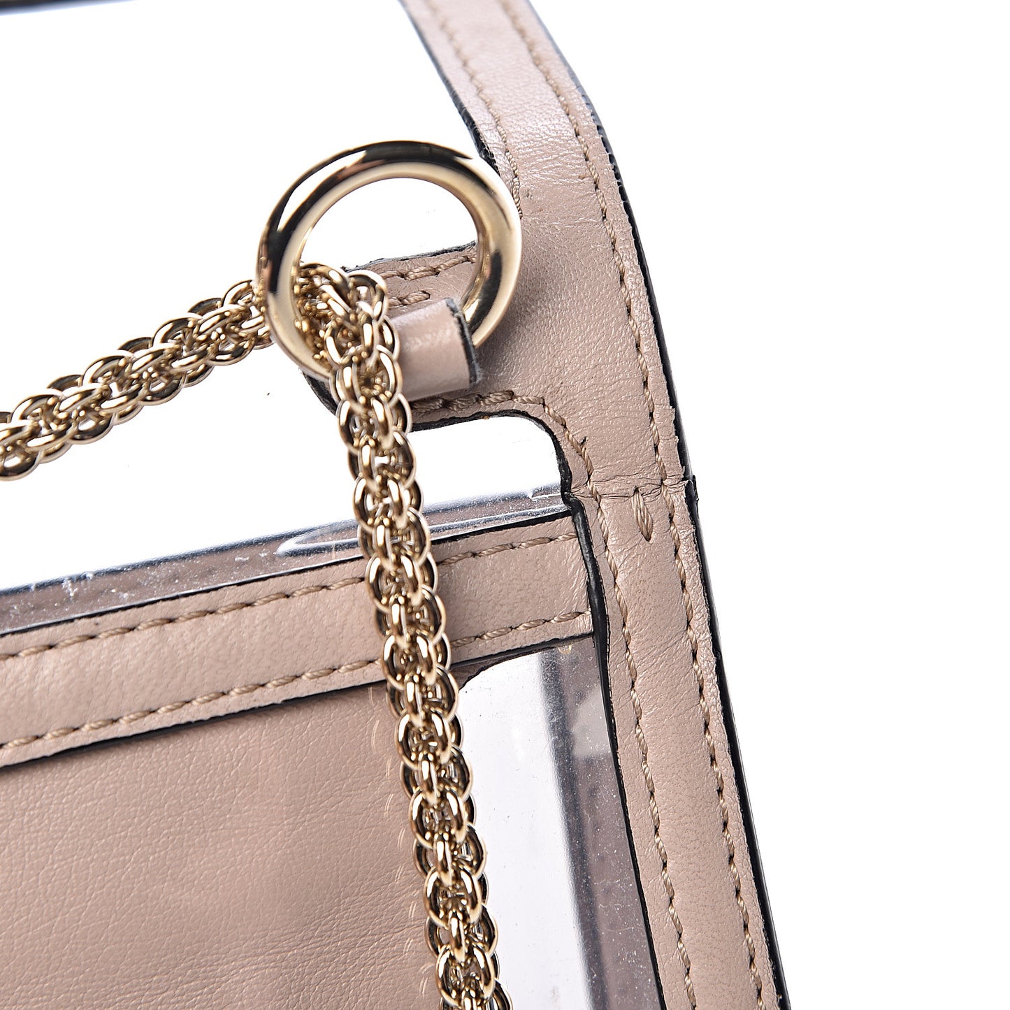 PVC Nappa Naked Small Glam Lock Rockstud Flap Poudre