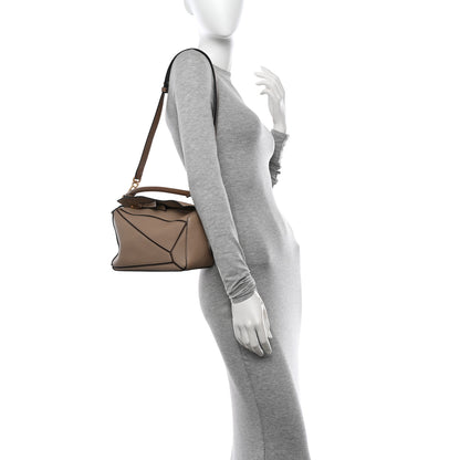Loewe Grained Calfskin Small Puzzle Bag Sand Mink 2 of 11