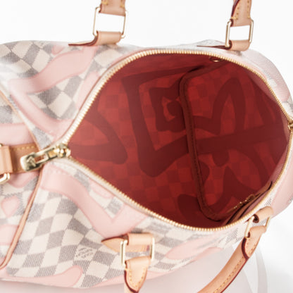 Louis Vuitton Damier Azur Tahitienne Speedy Bandouliere 30 Rose Ballerine 5 of 7