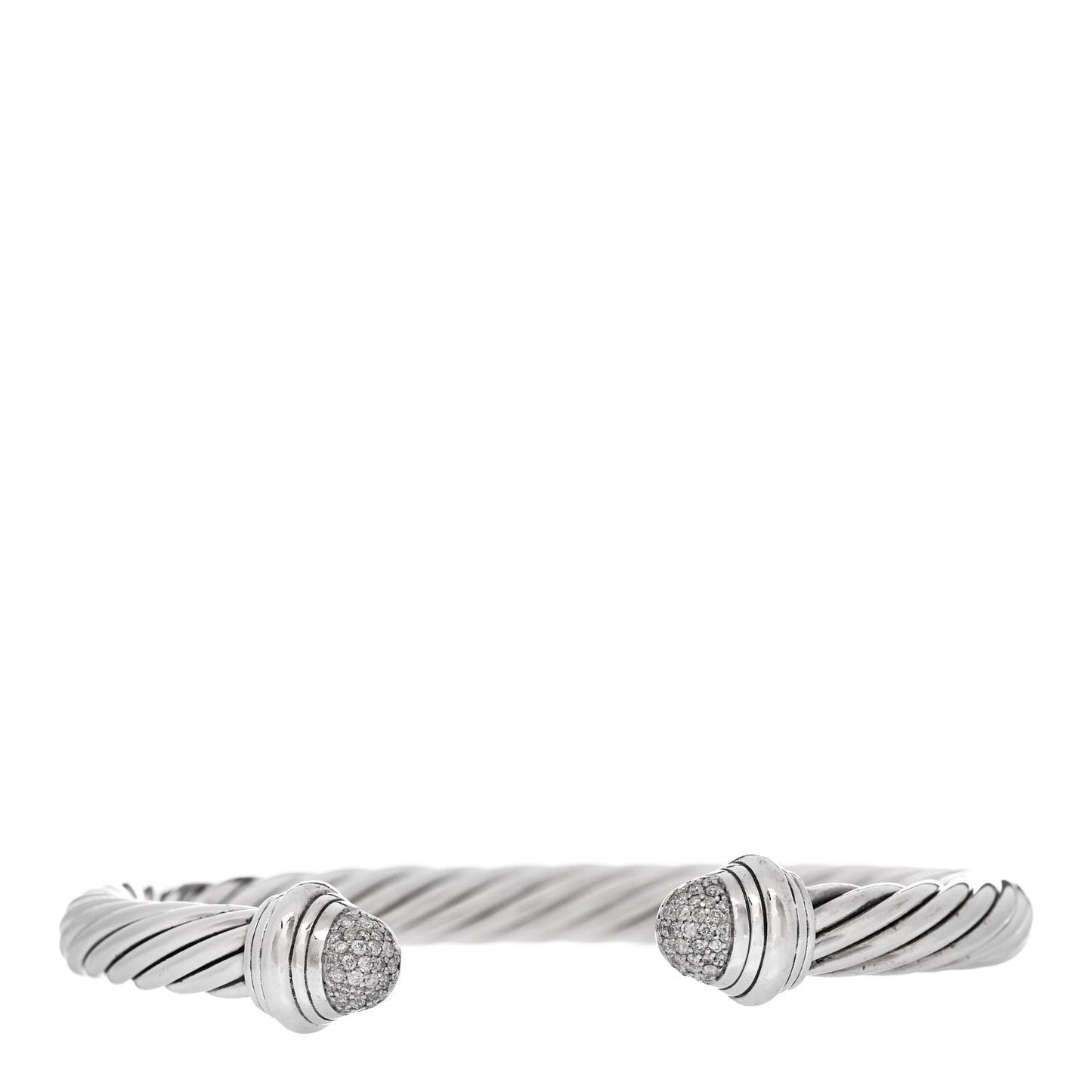 Sterling Silver Diamond 7mm Cable Classics Bracelet