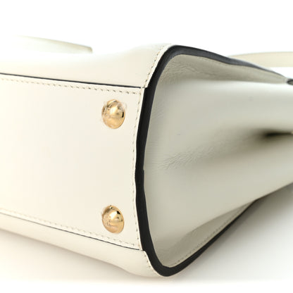Fendi Vitello Seta Canvas FF Mini Peekaboo Iconic Satchel Uovo Sigaro Marrone 11 of 11