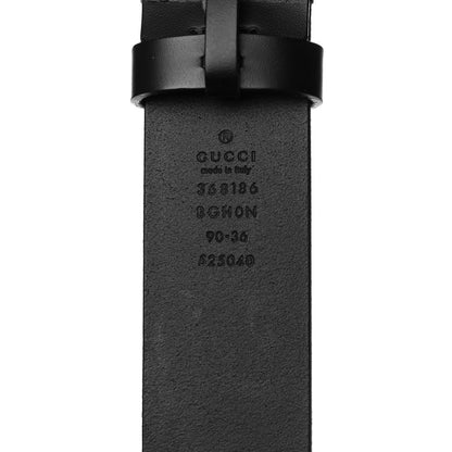 Gucci Selleria Calfskin Nickel Interlocking G 37mm Belt 90 36 Black 3 of 5