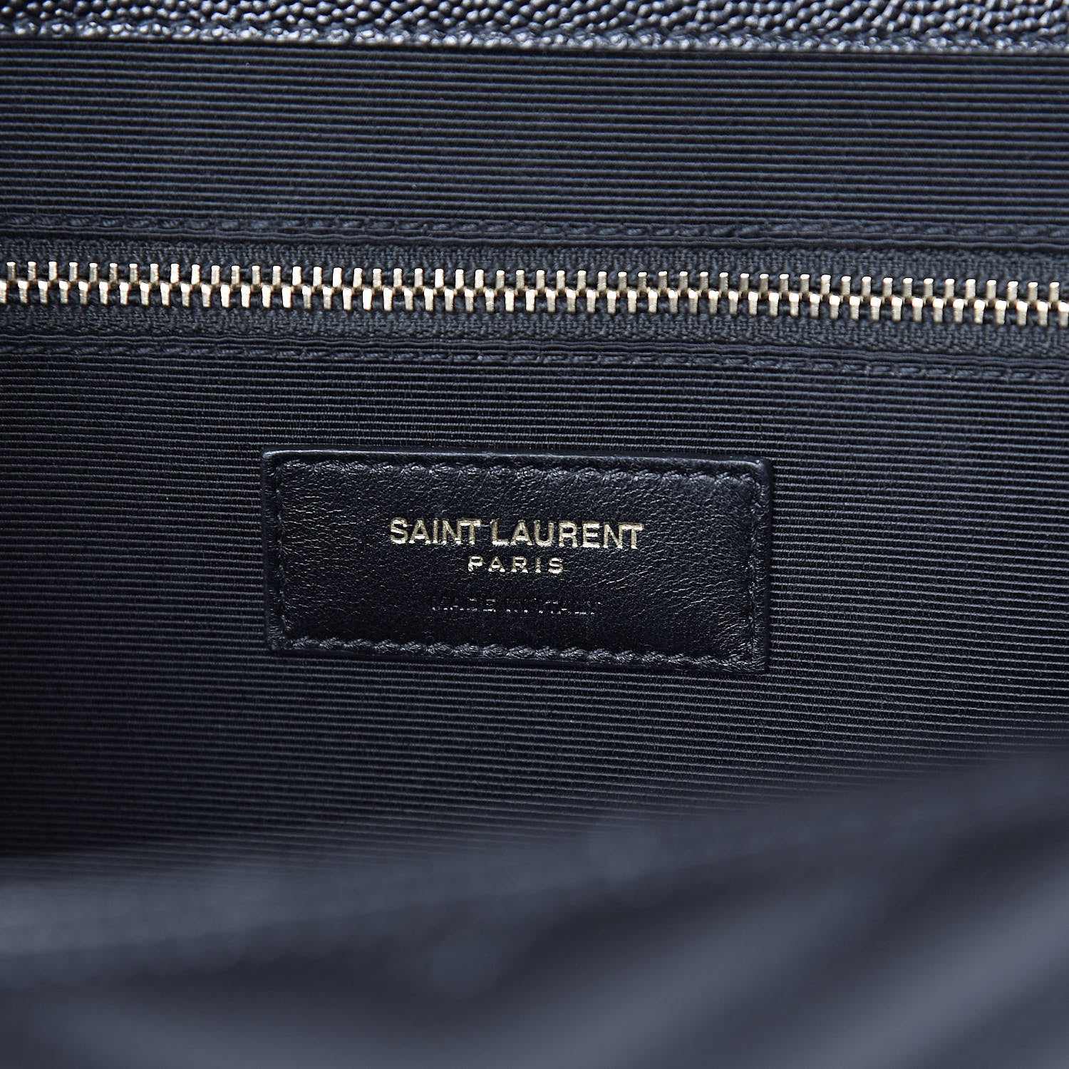 Saint Laurent Grain De Poudre Matelasse Chevron Large Monogram Satchel Black 6 of 10