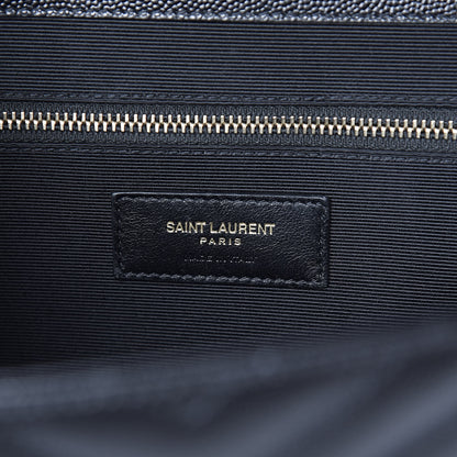 Saint Laurent Grain De Poudre Matelasse Chevron Large Monogram Satchel Black 6 of 10