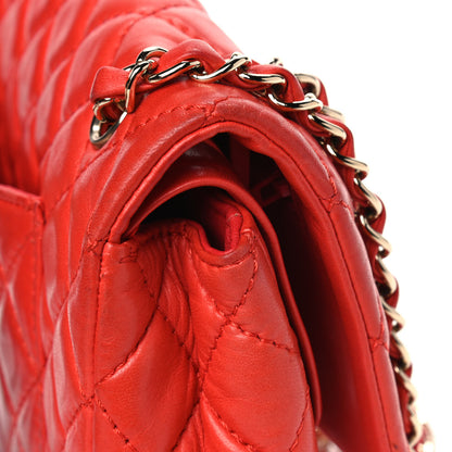 Chanel Lambskin Quilted Medium Double Flap Red 9 of 10
