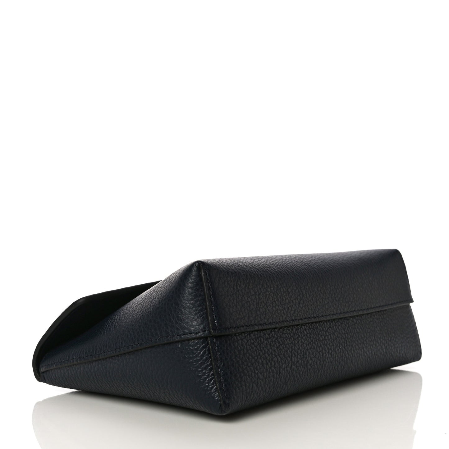 Classic Grain Calfskin Darley Cosmetic Pouch Bright Navy