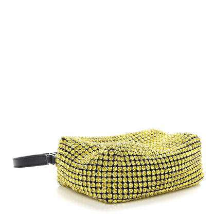 Alexander Wang Mesh Crystal Rhinestone Mini Heiress Pouch Lemon 4 of 9