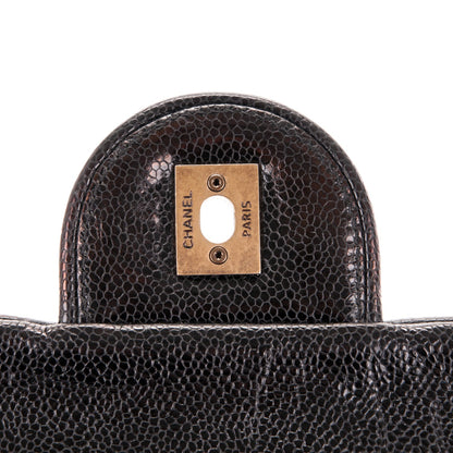 Chanel Crumpled Grained Calfskin Quilted Large Shiva Flap Black 6 of 8