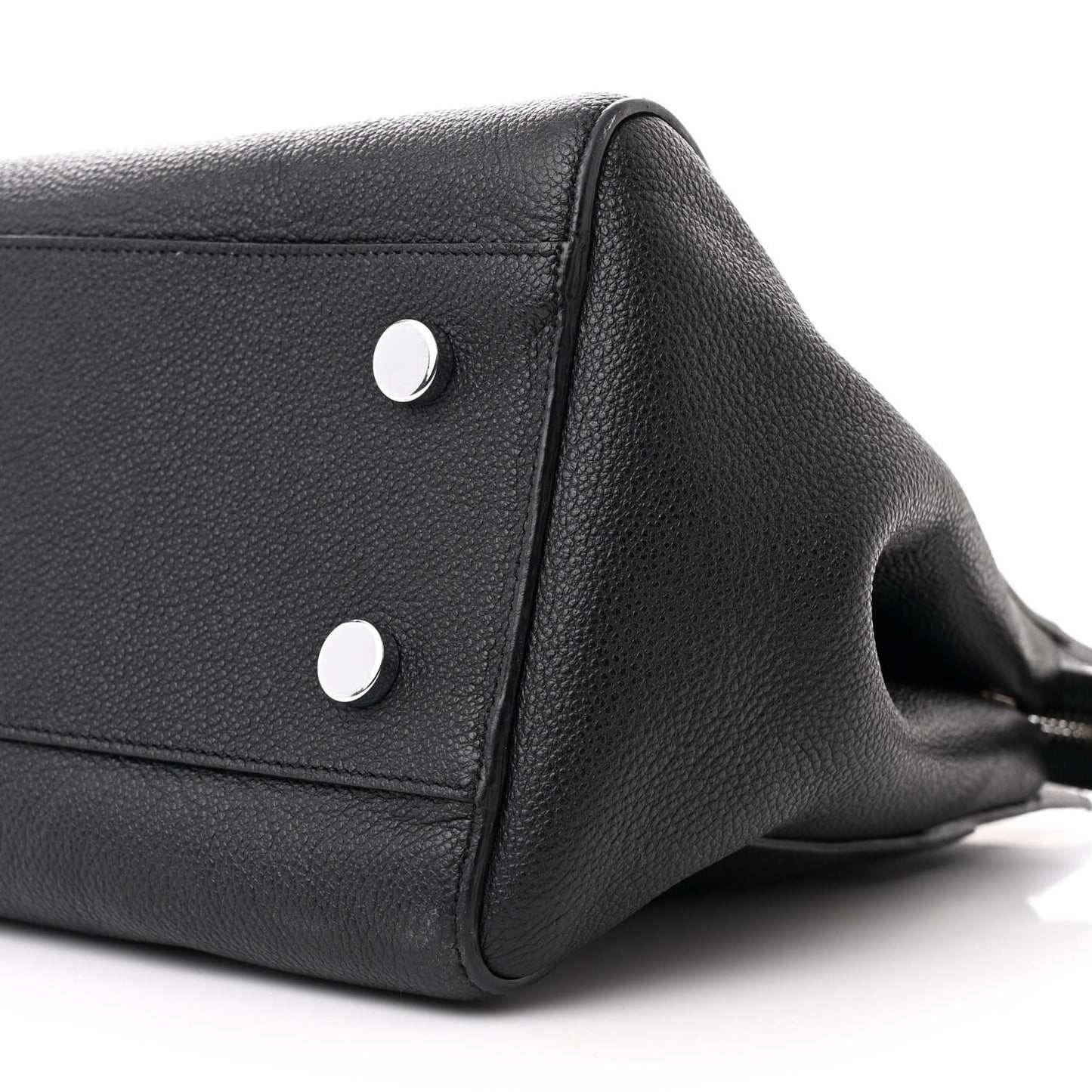 Grained Calfskin Small Cabas Rive Gauche Black