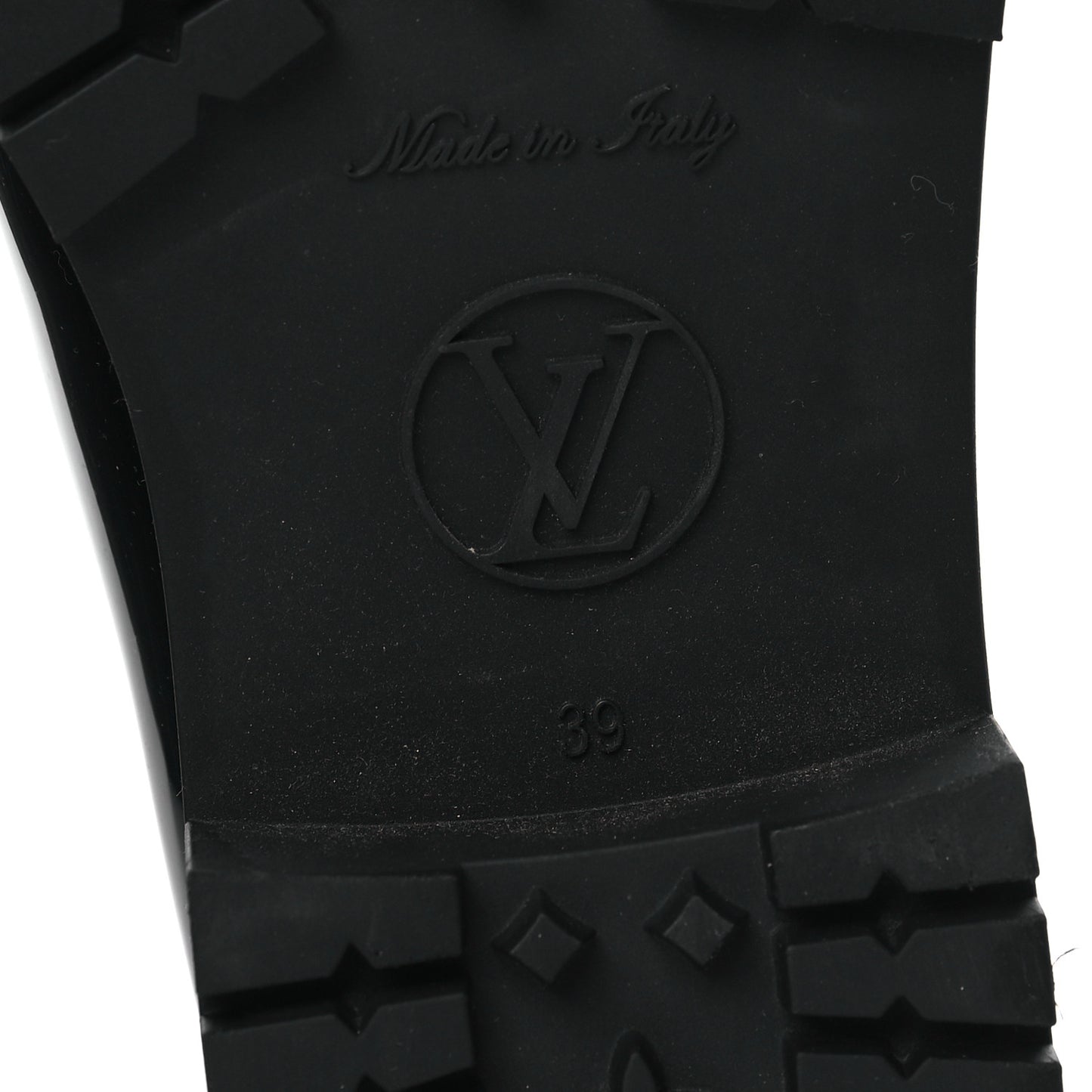Rubber Embossed Monogram Drops Flat Half Boots 39 Black