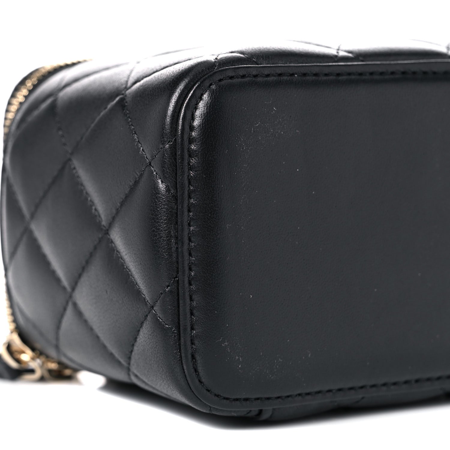 Chanel Lambskin Quilted Small Vanity Case With Chain Black 8 of 9