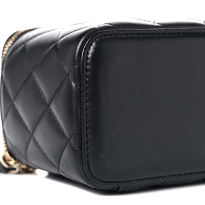 Chanel Lambskin Quilted Small Vanity Case With Chain Black 8 of 9