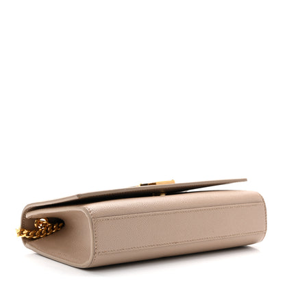 Saint Laurent Grain De Poudre Small Monogram Kate Satchel Dark Beige 4 of 14