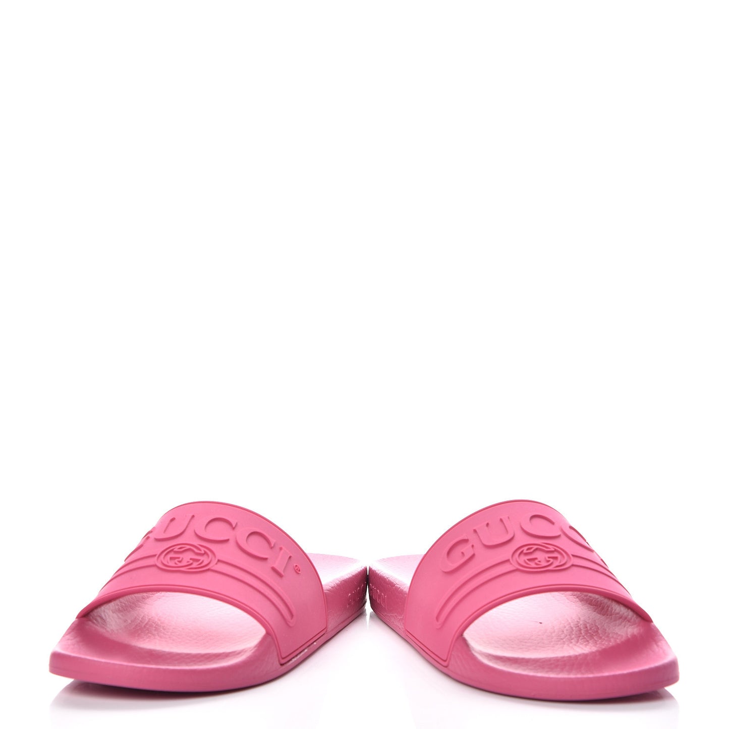 Rubber Womens Logo Slide Sandals 38 Fuchsia