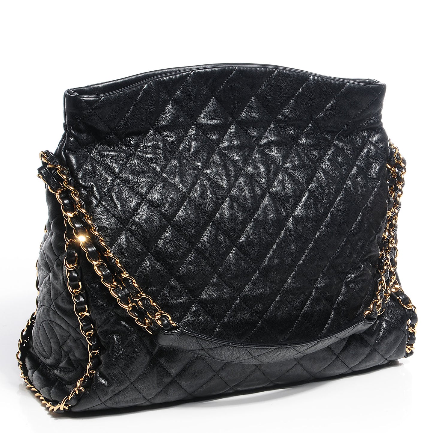 Calfskin Large Chain Me Hobo Black