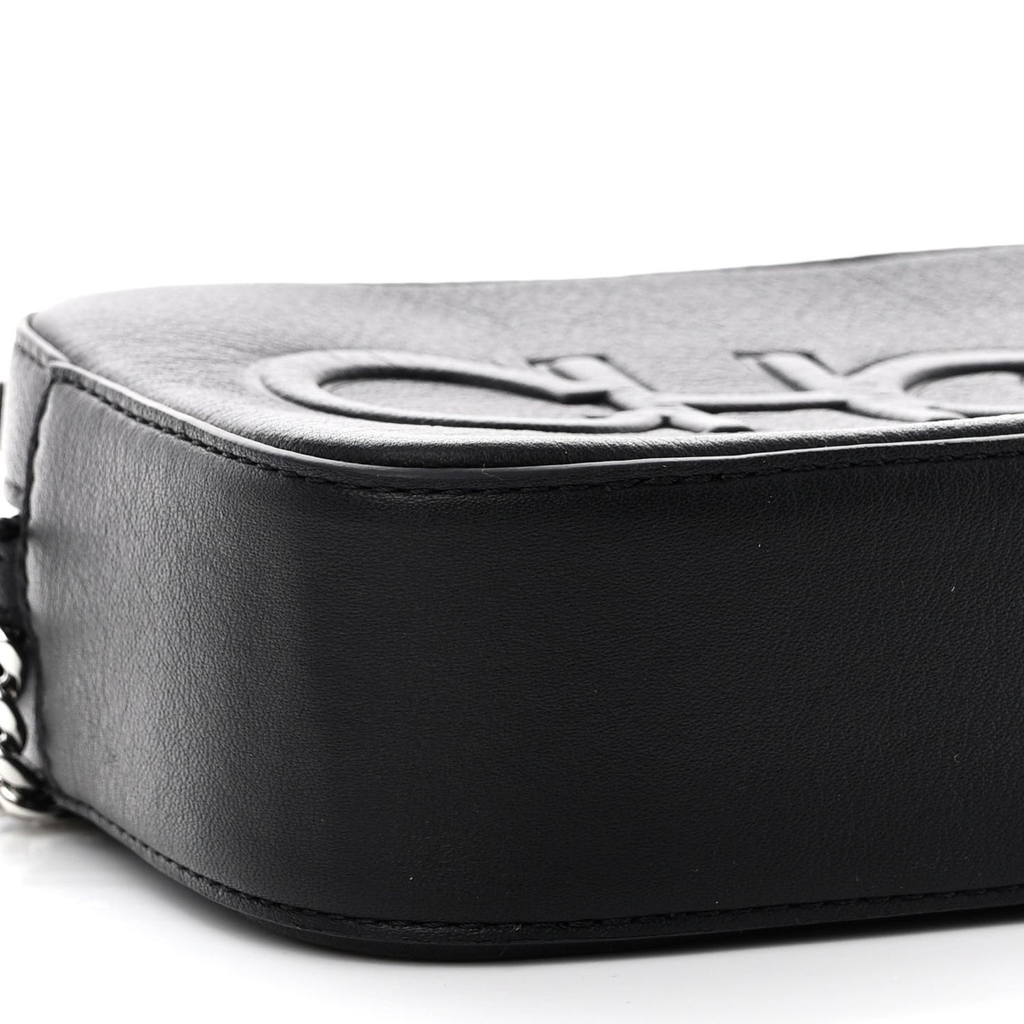Calfskin Logo Camera Bag Black