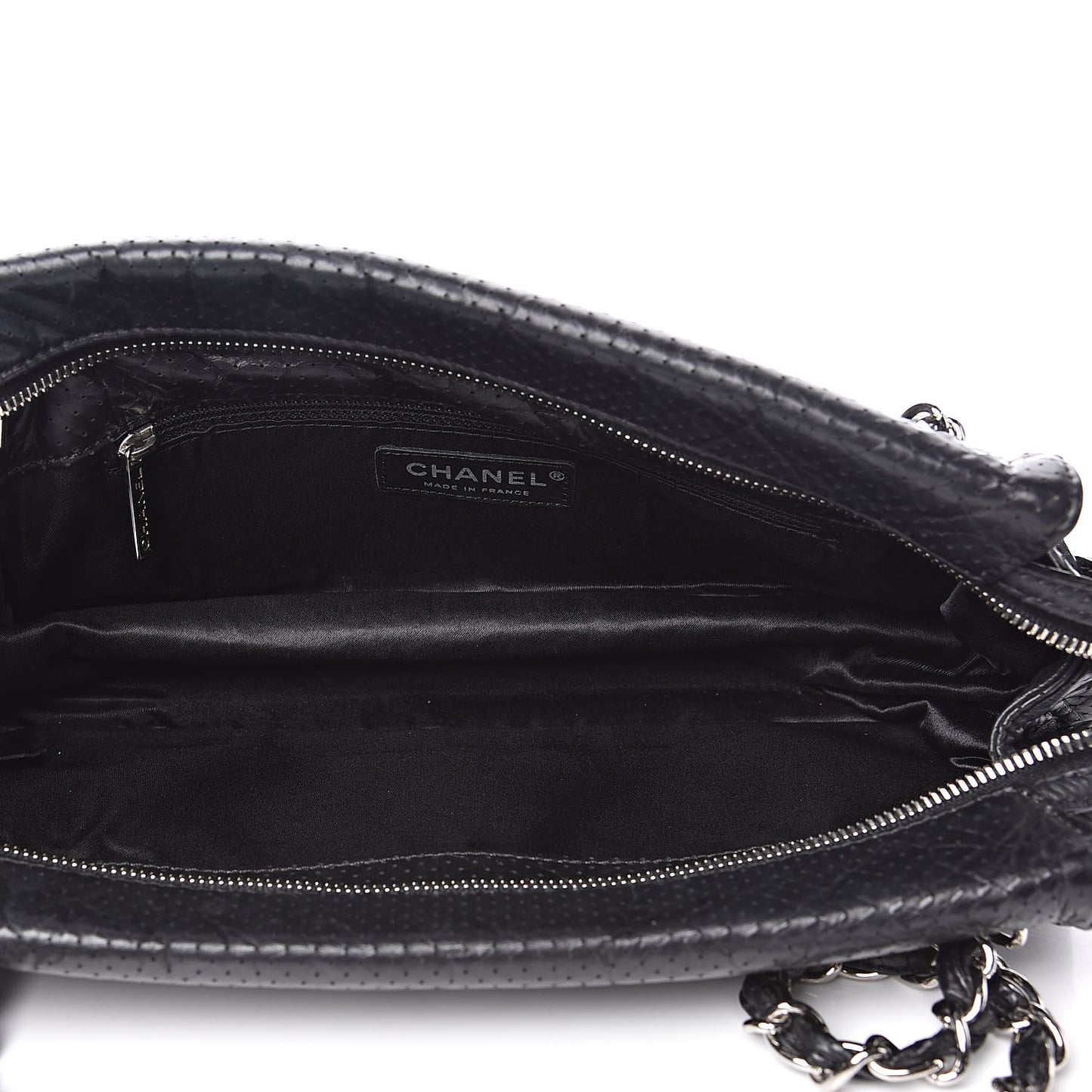 Calfskin Perforated 50's Satchel Black