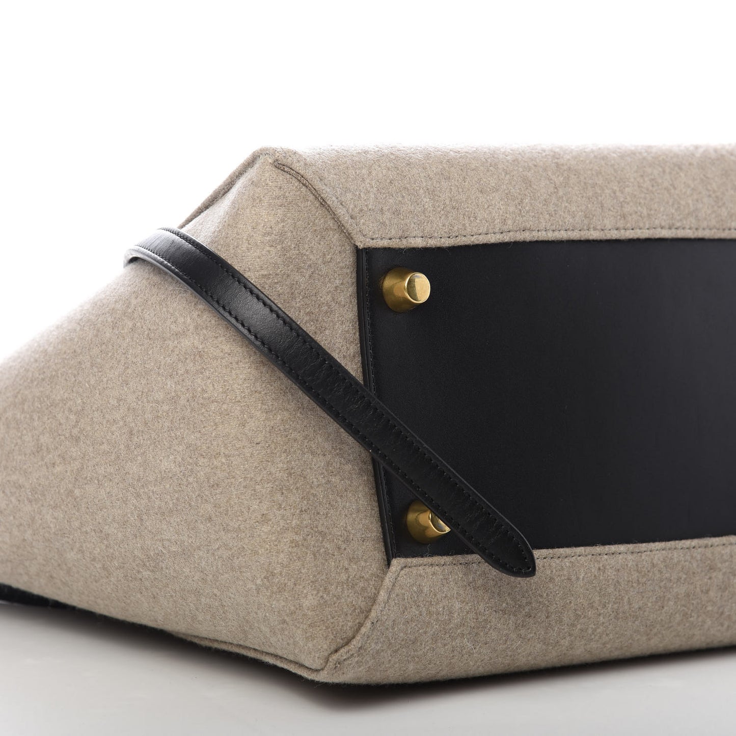 Felt Smooth Calfskin Mini Belt Bag Beige