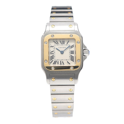 Cartier Stainless Steel 18K Yellow Gold 24mm Santos De Cartier Galbee Quartz Watch 1 of 7