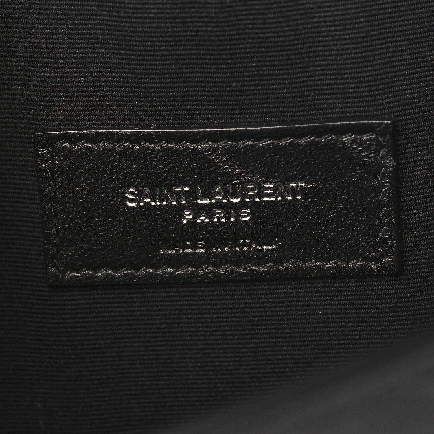 Saint Laurent Calfskin Crocodile Embossed Uptown Monogram Clutch Black 6 of 7