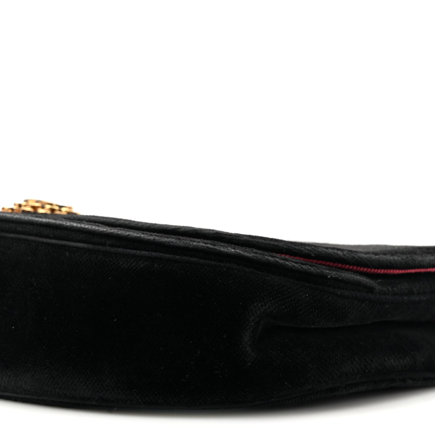 Velvet Horizontal Quilted Small Single Flap Black