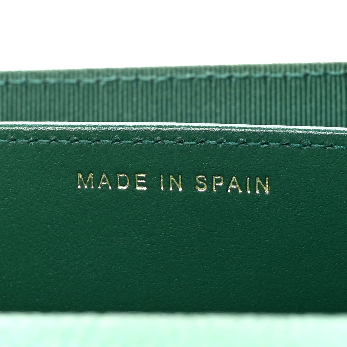 Metallic Caviar Quilted Flap Card Holder Wallet Green