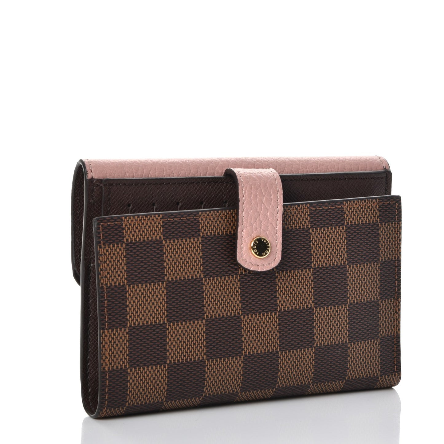 Damier Ebene Normandy Compact Wallet Rose Ballerine