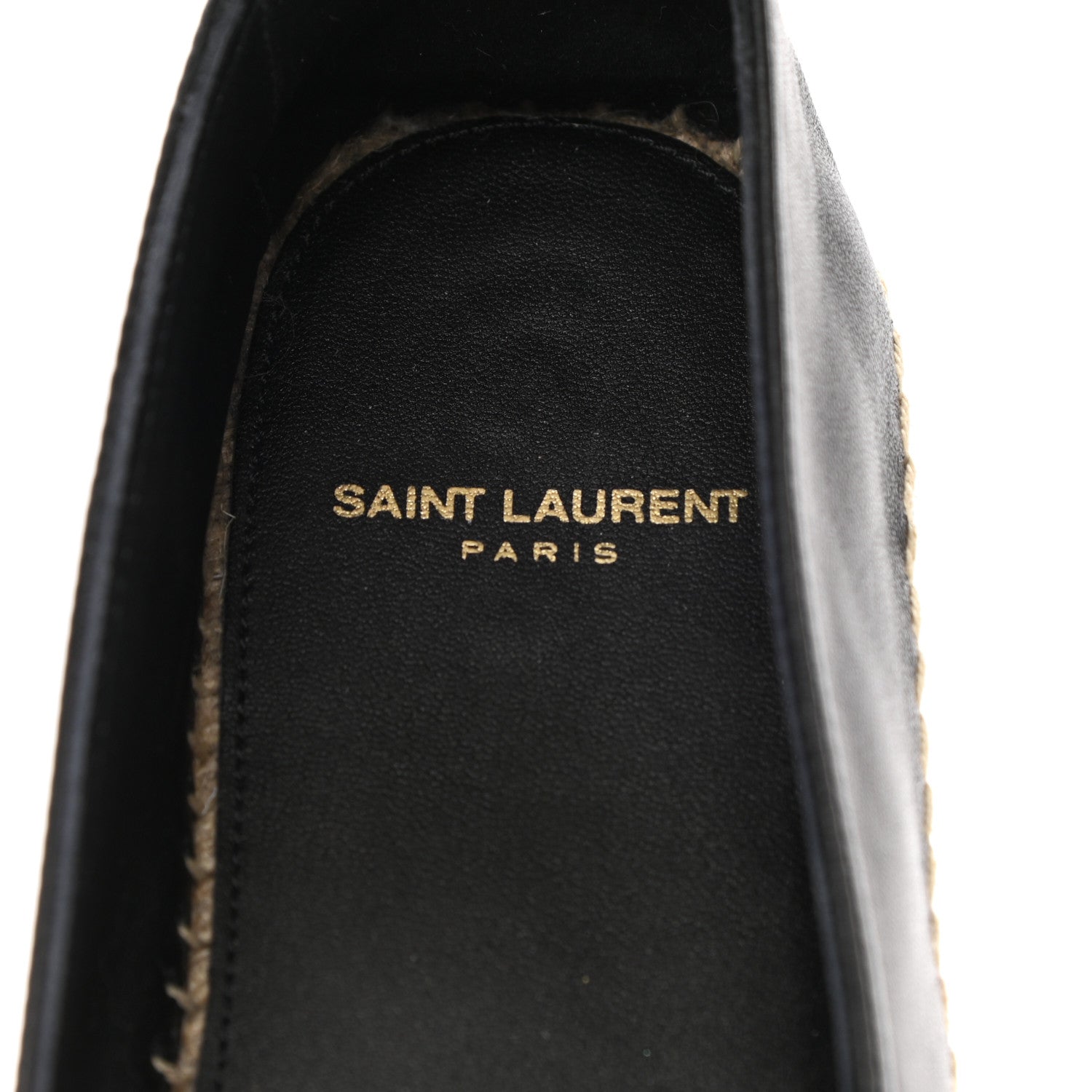 Saint Laurent Lambskin Monogram Espadrilles 38.5 Black 7 of 8