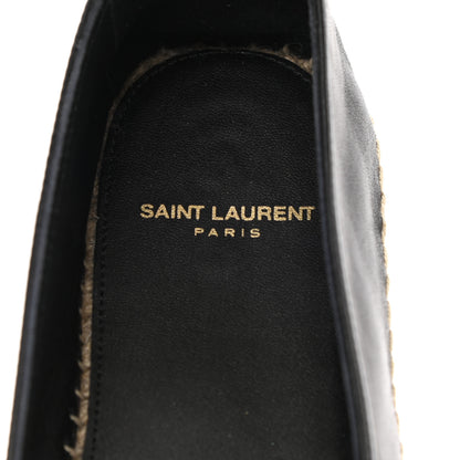 Saint Laurent Lambskin Monogram Espadrilles 38.5 Black 7 of 8
