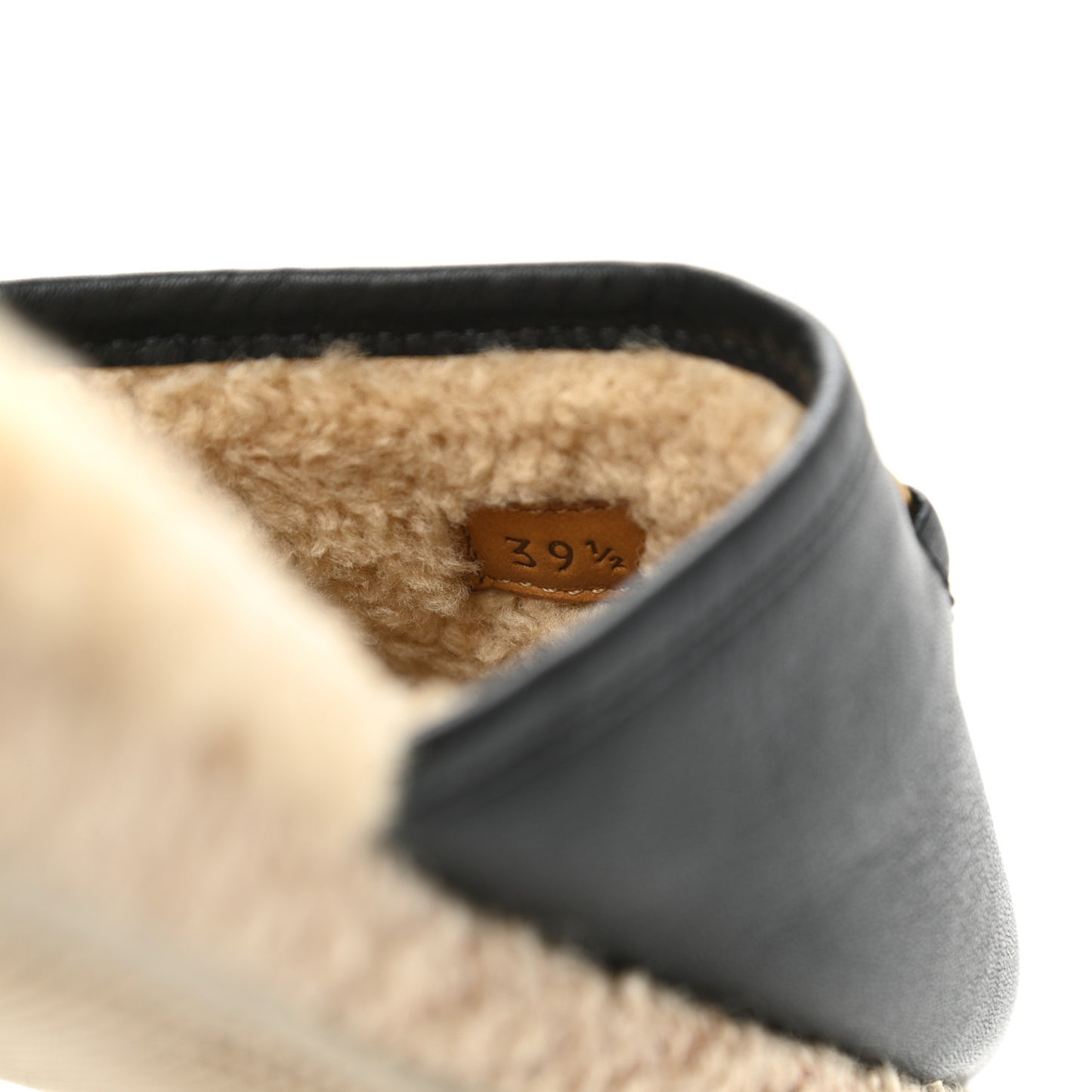 Nappa Wool Womens Fria Slippers 39.5 Black Butterscotch