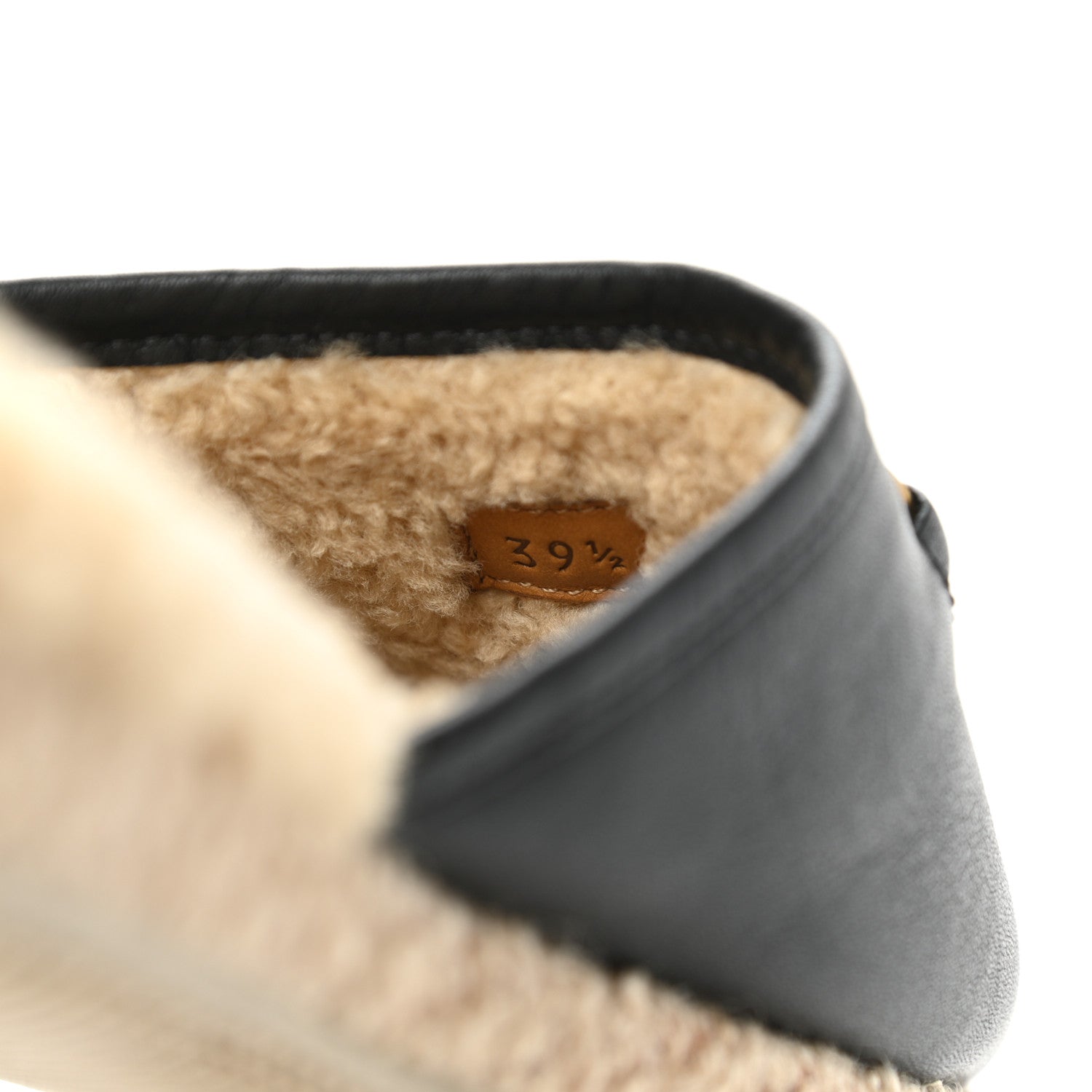 Gucci Nappa Wool Womens Fria Slippers 39.5 Black Butterscotch 8 of 11
