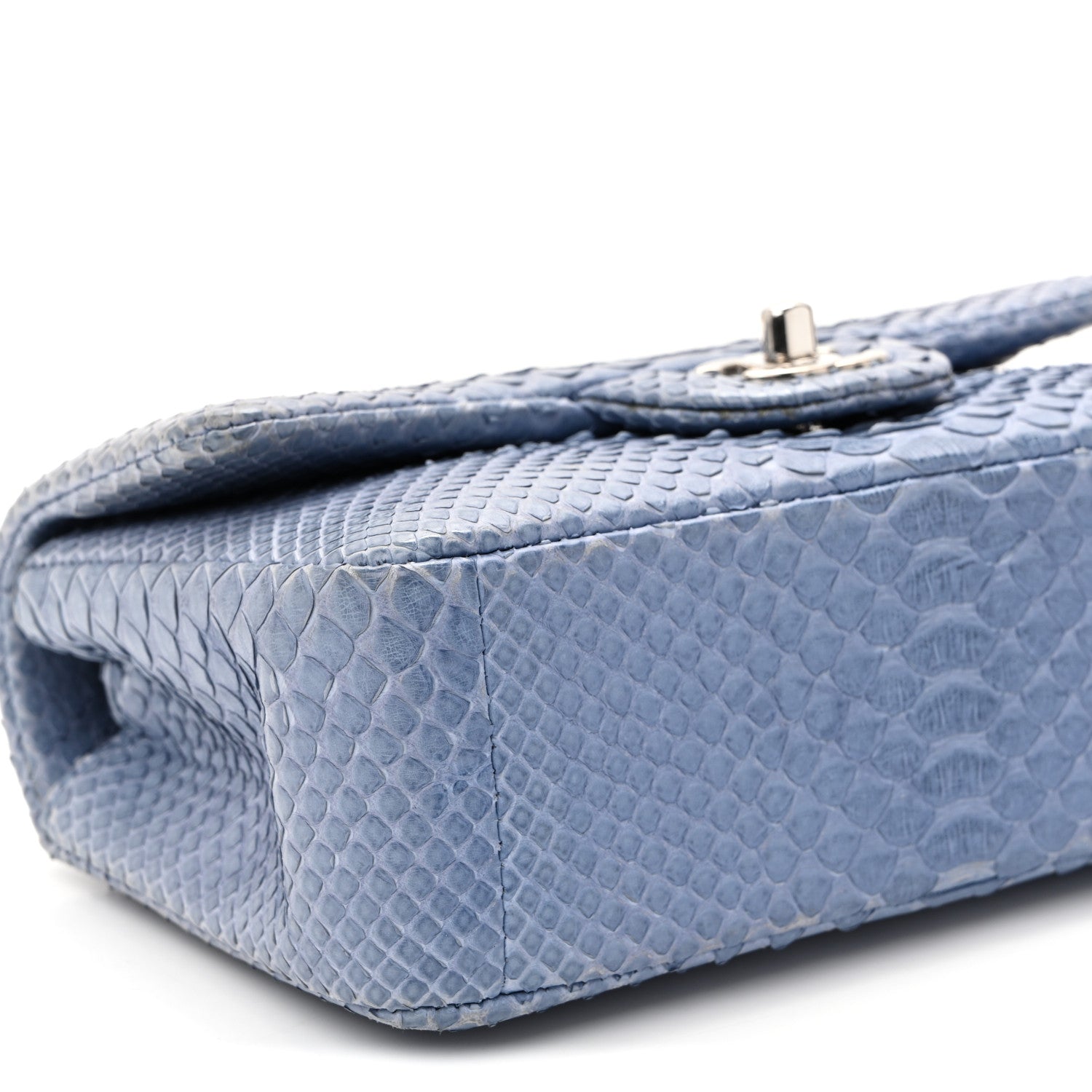 Chanel Snakeskin Mini Rectangular Flap Blue 9 of 11